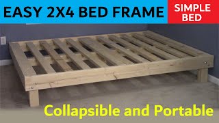 2x4 Queen Bed  Cheap Easy Portable [upl. by Aicenev]