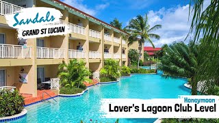 Swim Up Lovers Lagoon Honeymoon Club Level HR  Sandals Grand St Lucian  Room Tour amp Review 4K [upl. by Asiela]