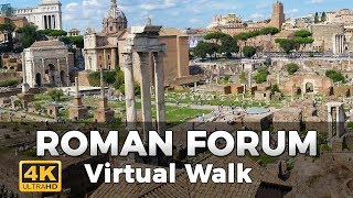 Roman Forum Walking Tour in 4K [upl. by Tynan]