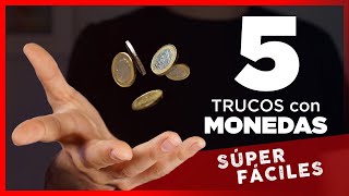 5 TRUCOS con MONEDAS Increíbles  aprender magia [upl. by Ldnek]