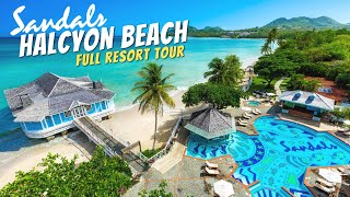 Sandals Halcyon Beach St Lucia  Full Resort Walkthrough Tour amp Review 4K  2021 [upl. by Ydissac]