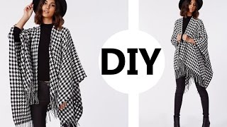 DIY How To Make A Poncho Easy Sewing [upl. by Einalam]