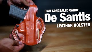 OWB Leather Holster for Concealed Carry  De Santis Review [upl. by Aerdnua]