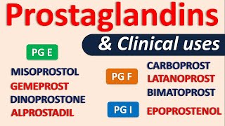 Prostaglandins and their clinical uses [upl. by Oznecniv756]