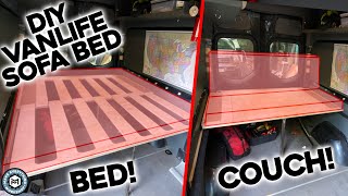 The Best DIY Van Bed From One Sheet Of Plywood  Weekender Camper Van Part 2 [upl. by Eiralav]