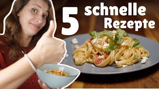 5 schnelle Rezepte in unter 10 Minuten  vegetarisch und abwechslungsreich [upl. by Whitaker]