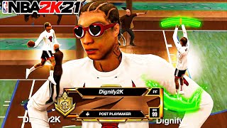 This POST PLAYMAKER BUILD is OVERPOWERED on NBA 2K21 [upl. by Suoinuj]