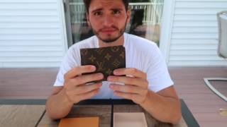 LOUIS VUITTON MULTIPLE WALLET UNBOXING amp REVIEW MONOGRAM [upl. by Freudberg]