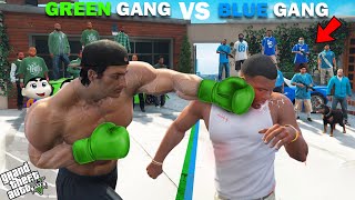 Shinchan Green Gang VS Franklin Blue Gang Fight Challenge In GTA 5 [upl. by Ecinerev66]