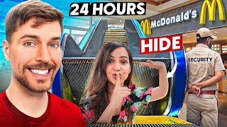 MR BEAST Challenged us to SURVIVE in MCDonalds for 24 Hours😱 [upl. by Ylrebma]