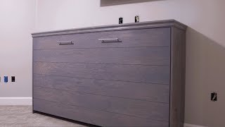 Horizontal Murphy Bed With Ship Lap DIY  Woodbrew [upl. by Ahseinad812]