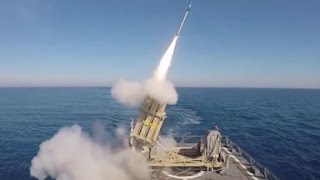 See rocket launcher intercept missile from moving ship [upl. by Ajssatsan]