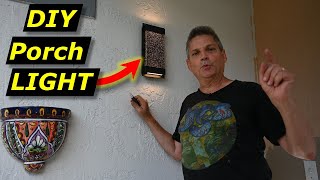 How to Install A Porch Light DIY Wall Sconce Light Installation [upl. by Ellirpa]