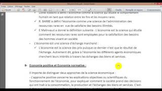 Introduction à léconomie S1 Partie 1 [upl. by Inaliak]