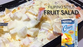 Fruit Salad using Fruit Cocktail  Creamy Fruit Salad Filipino Style [upl. by Alliber918]