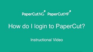 How To Login to PaperCut [upl. by Fleece]