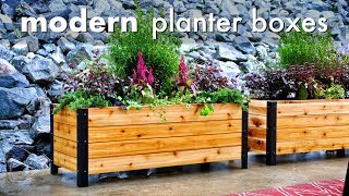 DIY Modern Raised Planter Box  How To Build  Woodworking [upl. by Hahn]