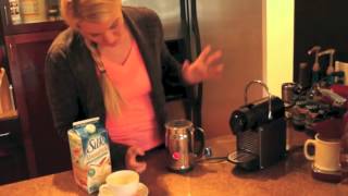 Nespresso Aeroccino Plus Frother Review Frothing Almond Milk [upl. by Karlotta]