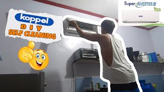 DIY SELF CLEANING OF KOPPEL SUPER INVERTER SPILT TYPE AIRCON  BASIC CLEANING PROCESS [upl. by Buschi969]