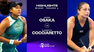 Naomi Osaka vs Elisabetta Cocciaretto  2024 Miami Round 1  WTA Match Highlights [upl. by Anelej]