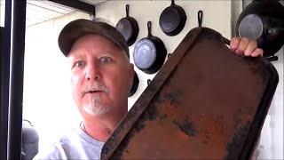 Rusty Cast Iron Griddle Make it Better Than Brand New [upl. by Mccoy589]