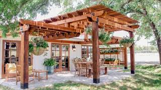 45 Awesome Pergolas Designs for Backyard  how to pergola attached to house [upl. by Nesline454]